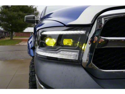 OLM Infinite Series Bi-Beam LED Headlights with White DRL; Black Housing; Clear Lens (10-18 RAM 2500)