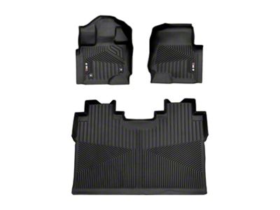 OMAC All Weather Molded Texan Front and Rear Floor Liners; Black (15-25 F-150 SuperCrew)