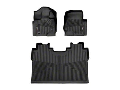 OMAC All Weather Molded Texan Front and Rear Floor Liners; Black (15-24 F-150 SuperCrew)