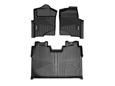 OMAC Premium 3D Front and Rear Floor Liners; Black (10-14 F-150 SuperCrew)