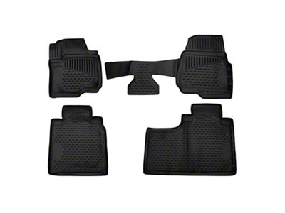 OMAC All Weather Molded 3D Front and Rear Floor Liners; Black (17-22 F-250 Super Duty SuperCrew)