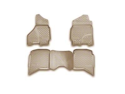 OMAC All Weather Molded 3D Front and Rear Floor Liners; Beige (09-18 RAM 1500 Crew Cab)