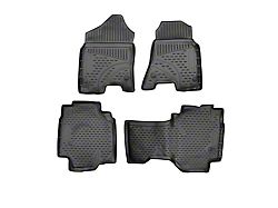 OMAC All Weather Molded 3D Front and Rear Floor Liners; Black (19-26 RAM 1500 Quad Cab)