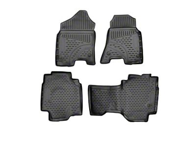 OMAC All Weather Molded 3D Front and Rear Floor Liners; Black (19-25 RAM 1500 Quad Cab)