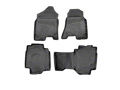 OMAC All Weather Molded 3D Front and Rear Floor Liners; Black (19-24 RAM 1500 Quad Cab)