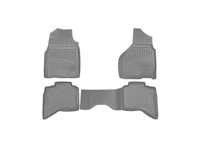 OMAC All Weather Molded 3D Front and Rear Floor Liners; Grey (13-18 RAM 1500 Quad Cab)