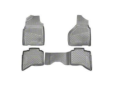 OMAC All Weather Molded 3D Front and Rear Floor Liners; Grey (13-18 RAM 1500 Quad Cab)