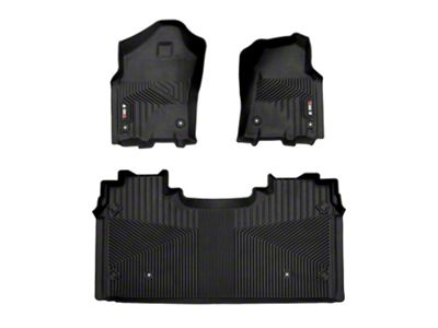 OMAC All Weather Molded Texan Front and Rear Floor Liners; Black (19-25 RAM 1500 Crew Cab)