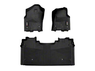 OMAC All Weather Molded Texan Front and Rear Floor Liners; Black (19-24 RAM 1500 Crew Cab)