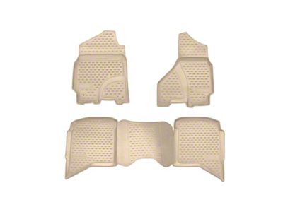 OMAC All Weather Molded 3D Front and Rear Floor Liners; Beige (10-18 RAM 2500 Crew Cab)