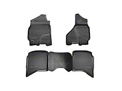 OMAC All Weather Molded 3D Front and Rear Floor Liners; Black (10-18 RAM 2500 Crew Cab)