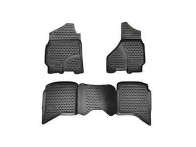 OMAC All Weather Molded 3D Front and Rear Floor Liners; Black (10-18 RAM 2500 Crew Cab)