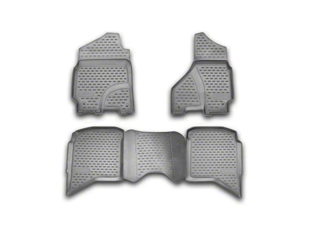 OMAC All Weather Molded 3D Front and Rear Floor Liners; Grey (10-18 RAM 2500 Crew Cab)