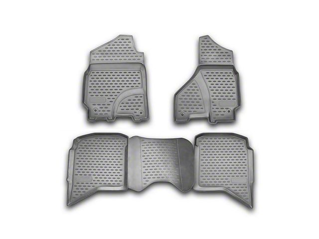 OMAC All Weather Molded 3D Front and Rear Floor Liners; Grey (10-18 RAM 2500 Crew Cab)