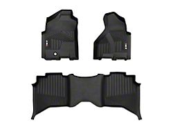 OMAC All Weather Molded Texan Front and Rear Floor Liners; Black (10-18 RAM 2500 Crew Cab)