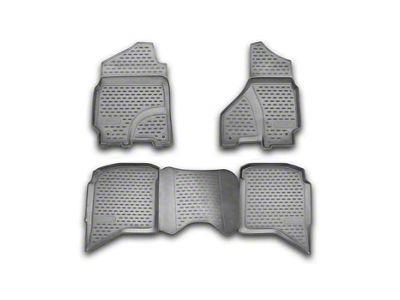 OMAC All Weather Molded 3D Front and Rear Floor Liners; Grey (10-18 RAM 3500 Crew Cab)