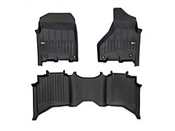 OMAC Premium 3D Front and Rear Floor Liners; Black (12-25 RAM 3500 Crew Cab)