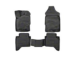 OMAC All Weather Molded 3D Front and Rear Floor Liners; Black (19-23 Ranger SuperCrew)