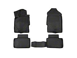 OMAC All Weather Molded 3D Front and Rear Floor Liners; Black (19-23 Ranger SuperCab)