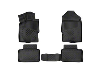 OMAC All Weather Molded 3D Front and Rear Floor Liners; Black (19-23 Ranger SuperCab)