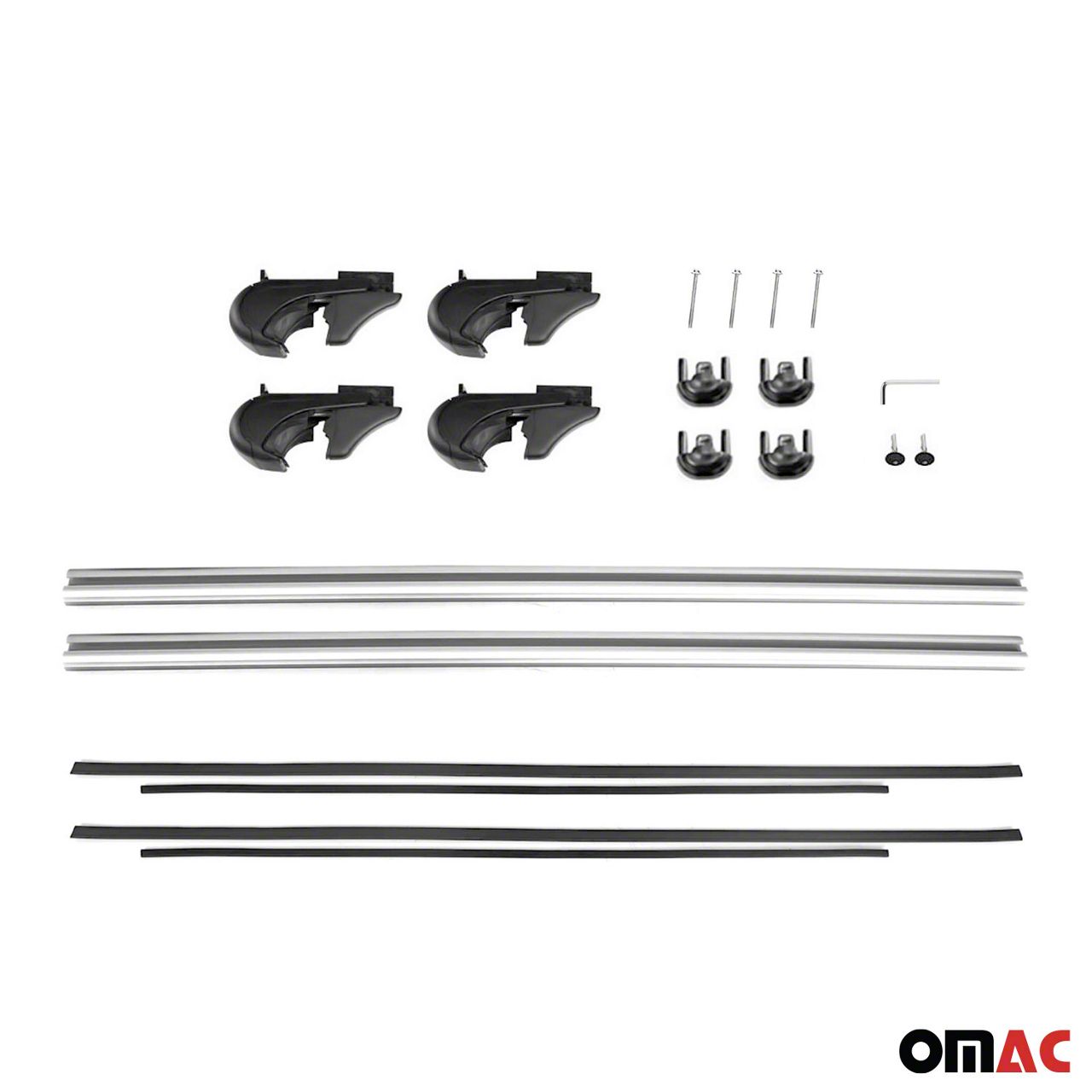 OMAC Ranger BoldBar Aluminum Roof Rack Cross Bars; Silver