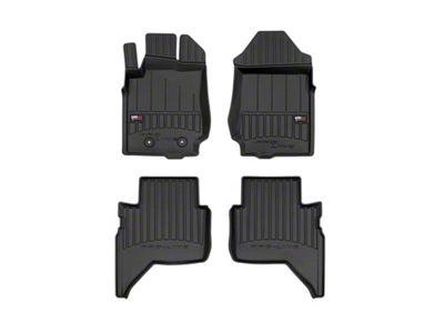 OMAC Premium 3D Front and Rear Floor Liners; Black (19-23 Ranger SuperCrew)