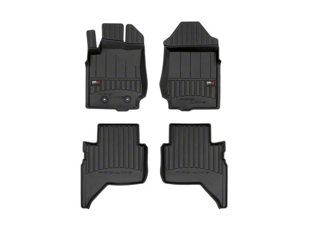 OMAC Premium 3D Front and Rear Floor Liners; Black (19-24 Ranger SuperCrew)