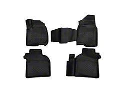 OMAC All Weather Molded 3D Front and Rear Floor Liners; Black (19-25 Sierra 1500 Crew Cab)