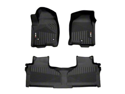 OMAC All Weather Molded Texan Front and Rear Floor Liners; Black (21-25 Tahoe)