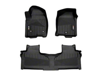 OMAC All Weather Molded Texan Front and Rear Floor Liners; Black (21-24 Tahoe)