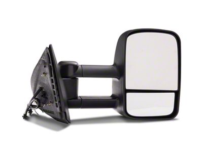 OPR Powered Heated Foldaway Telescopic Towing Mirror; Textured Black (07-13 Sierra 1500)