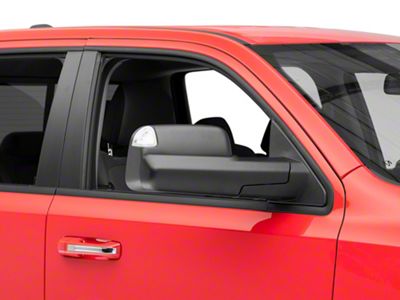 OPR Power Adjust Manual Flip-Up Towing Mirror with Puddle Light and Turn Signal; Textured Black; Passenger Side (19-25 RAM 1500)