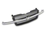OPR Upper Replacement Grille; Smooth Dark Gray and Chrome (03-06 Sierra 1500)