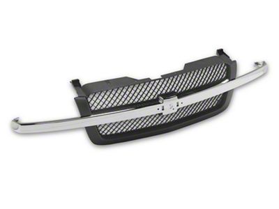 OPR Upper Replacement Grille; Textured Dark Gray and Chrome (03-06 Sierra 1500)