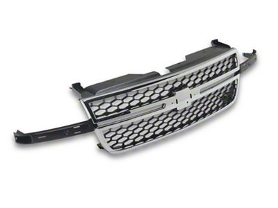 OPR Upper Replacement Grille; Matte Black and Chrome (2006 Silverado 1500 SS)