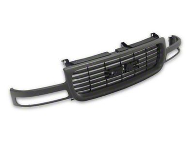 OPR Upper Replacement Grille; Matte Gray (99-02 Silverado 1500)