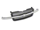 OPR Upper Replacement Grille; Textured Dark Gray and Chrome (03-06 Silverado 1500)