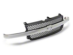 OPR Upper Replacement Grille; Chrome and Black (01-02 Silverado 2500 HD)