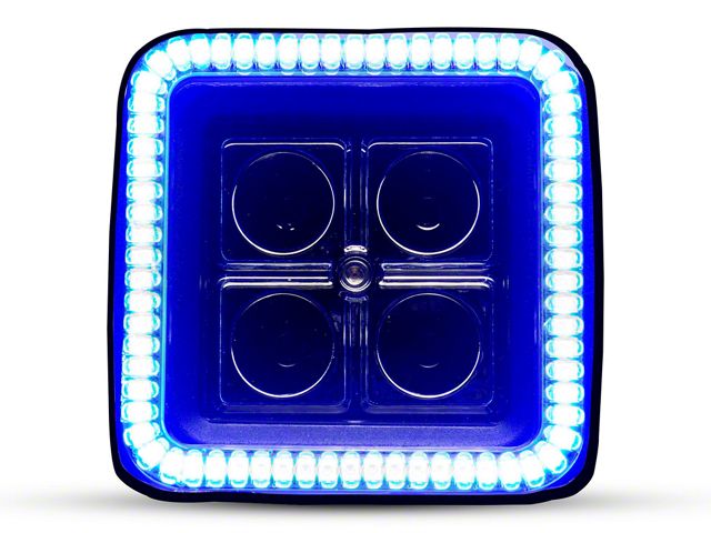 Oracle 3-Inch Off-Road Series Square LED Light with Blue Halo; Spot Beam (Universal; Some Adaptation May Be Required)