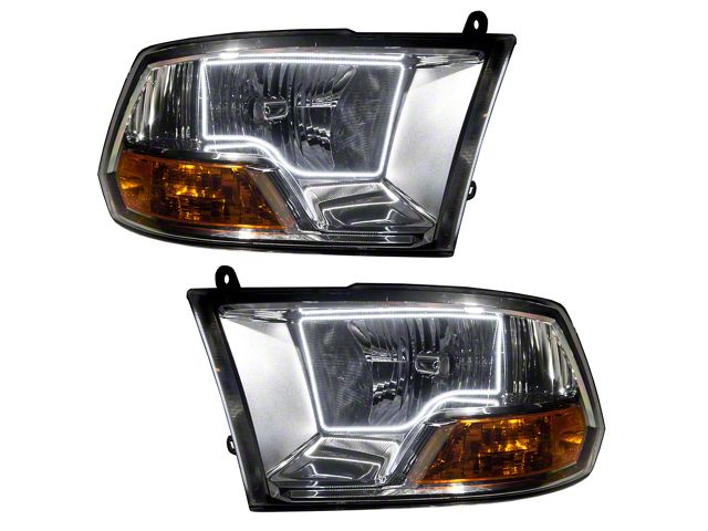Oracle OE Style Headlights with White LED Halo; Chrome Housing; Clear Lens (09-13 RAM 1500, Excluding Sport)