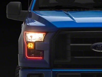 Oracle Black Edition Dynamic ColorSHIFT RGB+A OE Style Headlights; Black Housing; Clear Lens (15-17 F-150 w/ Factory Halogen Headlights)
