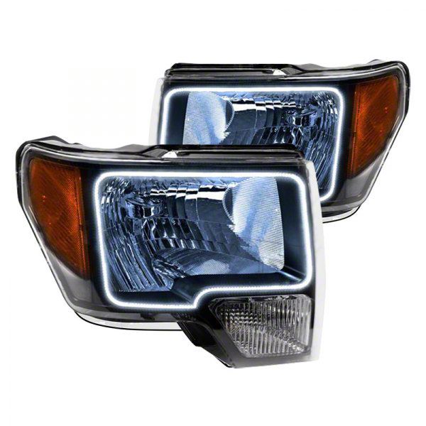 Oracle OE Style Headlights with LED Halo; Black Housing; Clear Lens (09-14 F-150 w/ Factory Halogen Headlights)