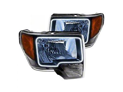 Oracle OE Style Headlights with LED Halo; Black Housing; Clear Lens (09-14 F-150 w/ Factory Halogen Headlights)