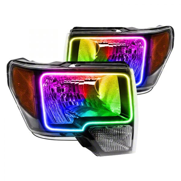 Oracle OE Style Headlights with ColorSHIFT Halo; Black Housing; Clear Lens (09-14 F-150 w/ Factory Halogen Headlights)