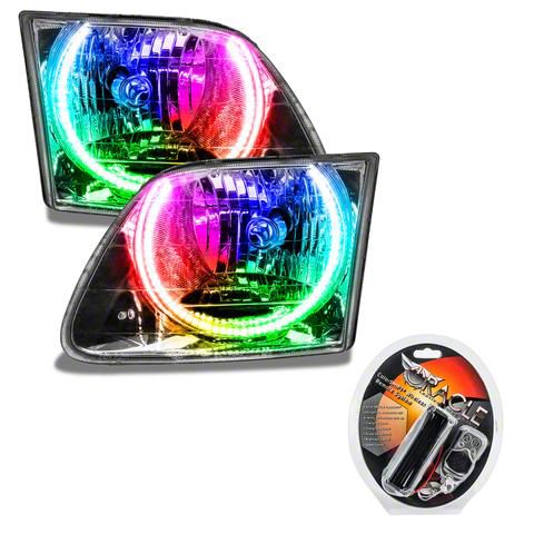 Oracle OE Style Headlights with ColorShift Halo; Chrome Housing; Clear Lens (97-03 F-150)