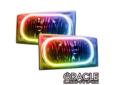 Oracle OE Style Headlights with ColorSHIFT LED Halo; Black Housing; Clear Lens (99-04 F-250 Super Duty)