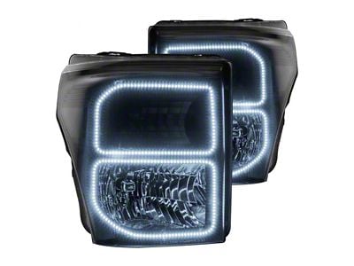 Oracle OE Style Headlights with LED Halo; Black Housing; Clear Lens (11-16 F-350 Super Duty)