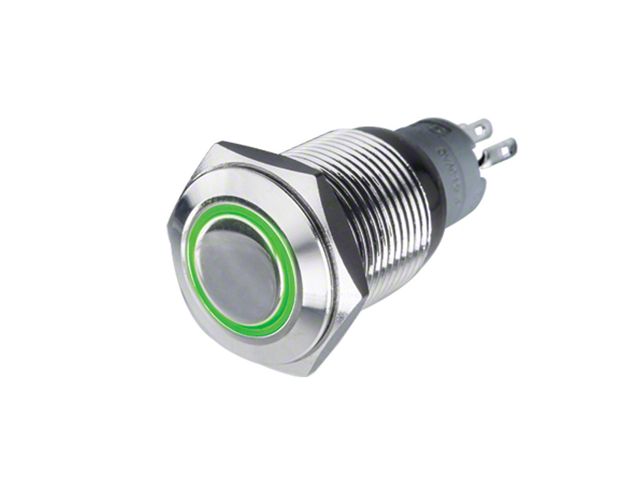 Oracle Pre-Wired Momentary Style Flush Mount LED Switch; Green (Universal; Some Adaptation May Be Required)