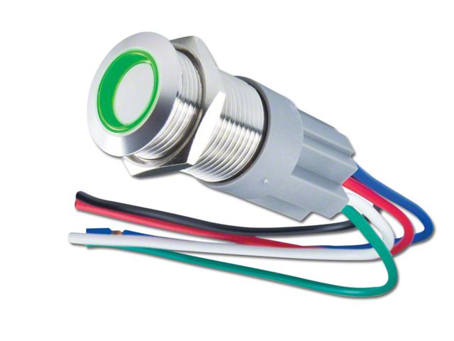 Oracle Pre-Wired Momentary Style Flush Mount LED Switch; Green (Universal; Some Adaptation May Be Required)