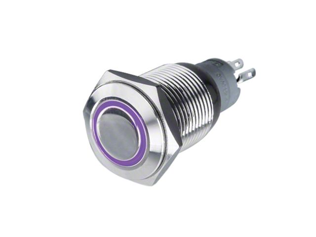 Oracle Pre-Wired Momentary Style Flush Mount LED Switch; UV/Purple (Universal; Some Adaptation May Be Required)
